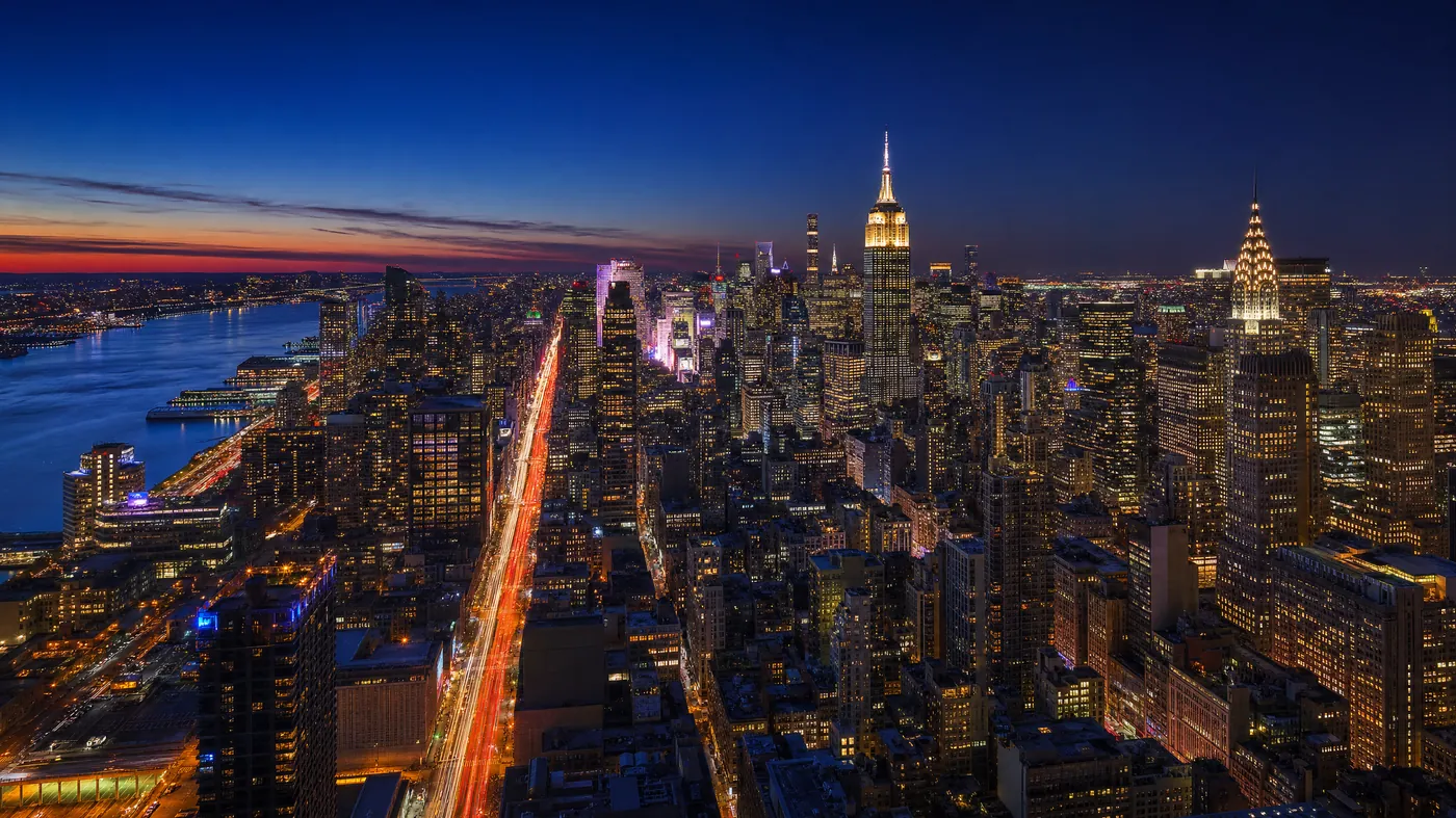 NYC skyline at night - Telltale Tours speakeasy and bar experiences
